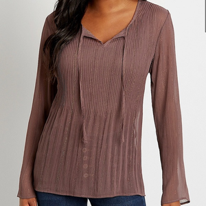 Maurices Metallic Pleated Tunic Blouse
